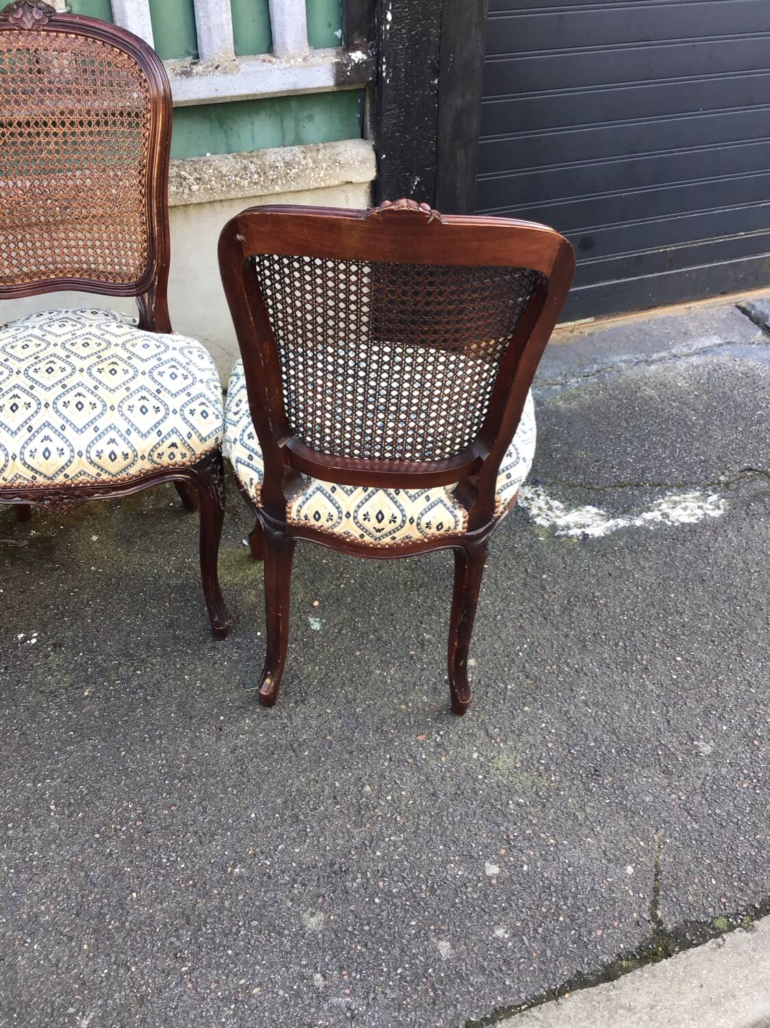 4 Louis XV style chairs with caned backs