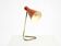 Beautiful, Large Mid-Century Modern Brass Table Lamp with a Brick-Red Shade