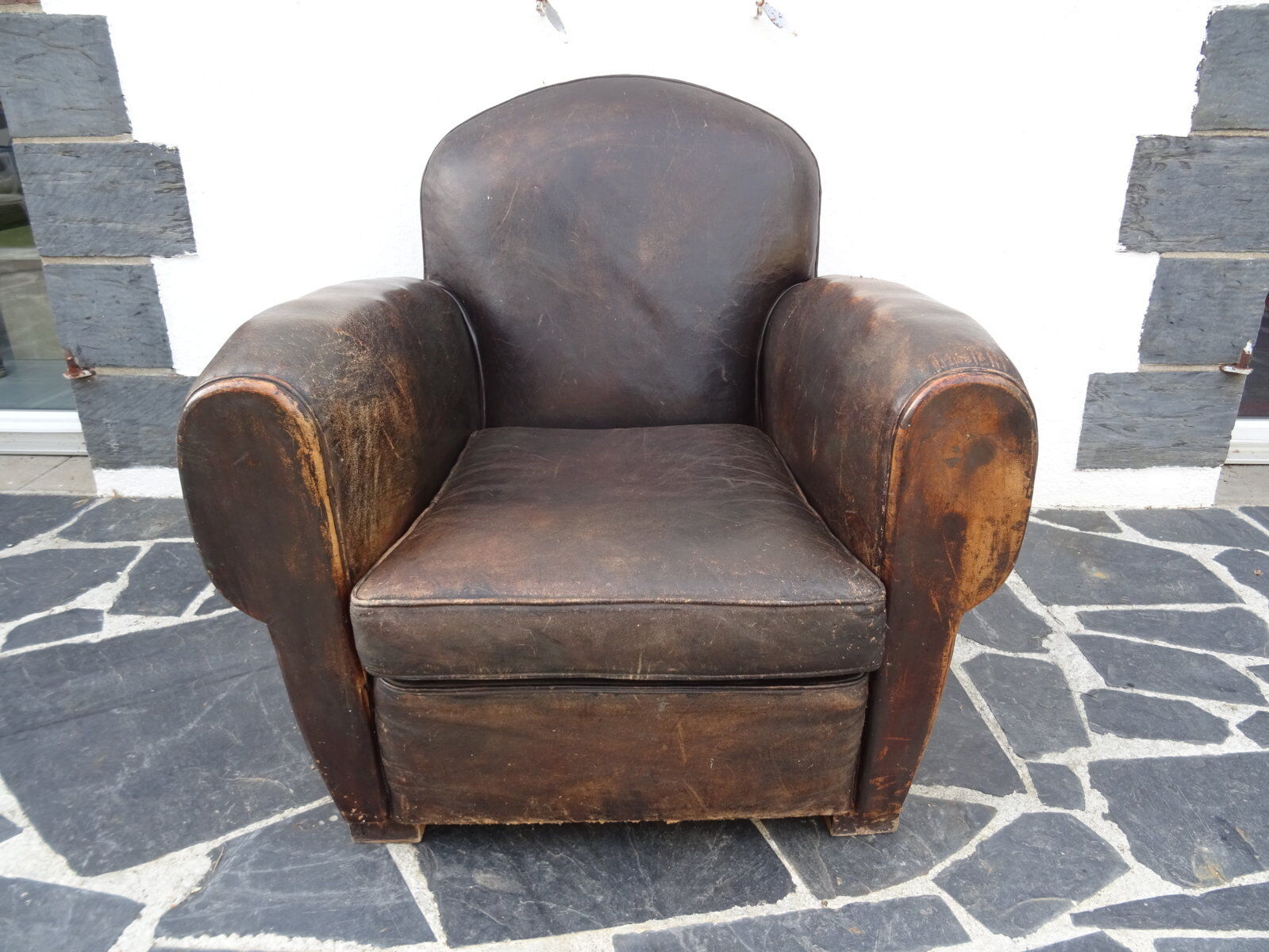 30s leather club armchair