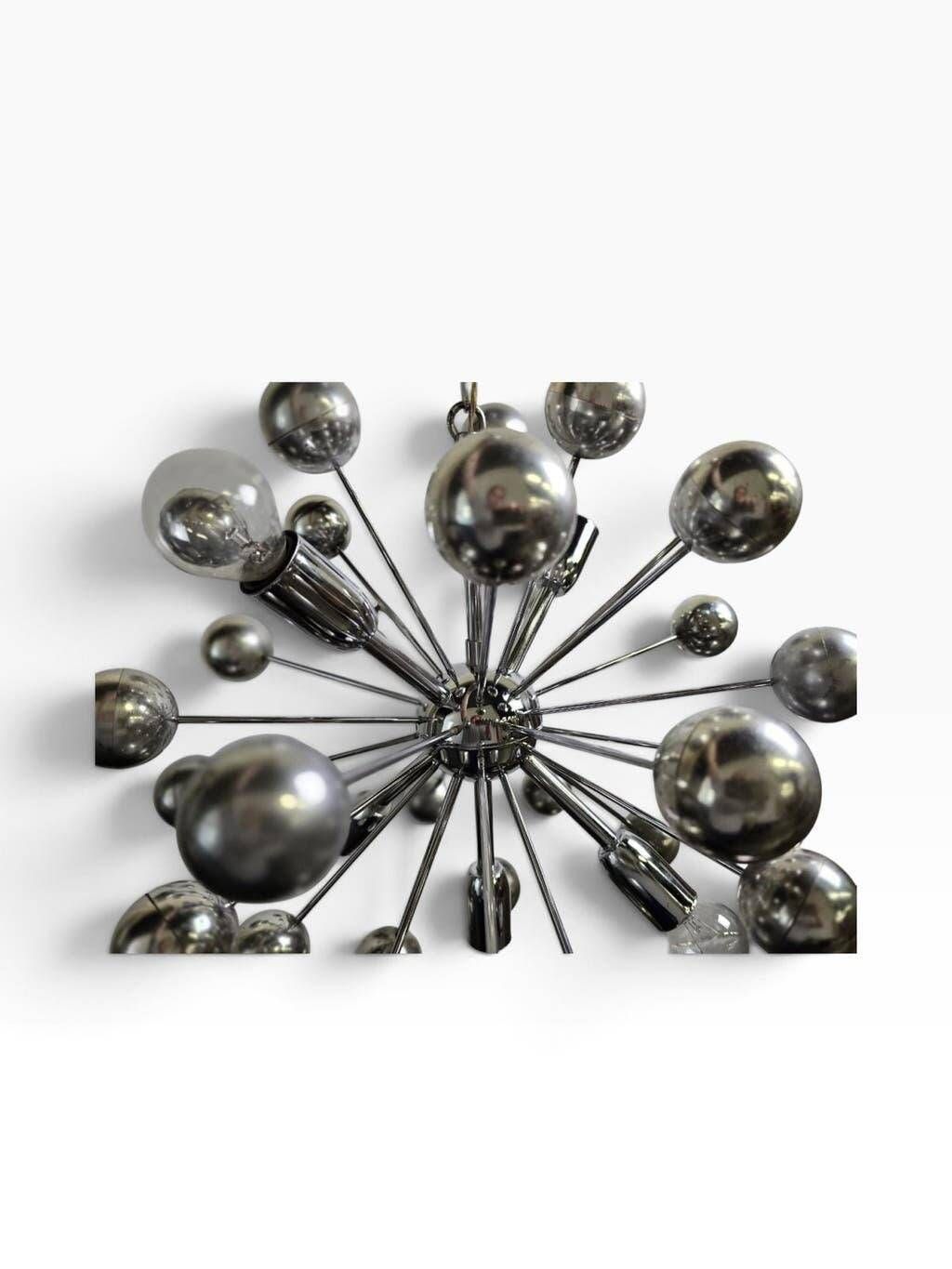 Vintage chrome pendant lamp / sputnik chandelier cosack leuchten