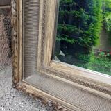 Patinated wall mirror gray with beveled ice, 80 x 70 cm