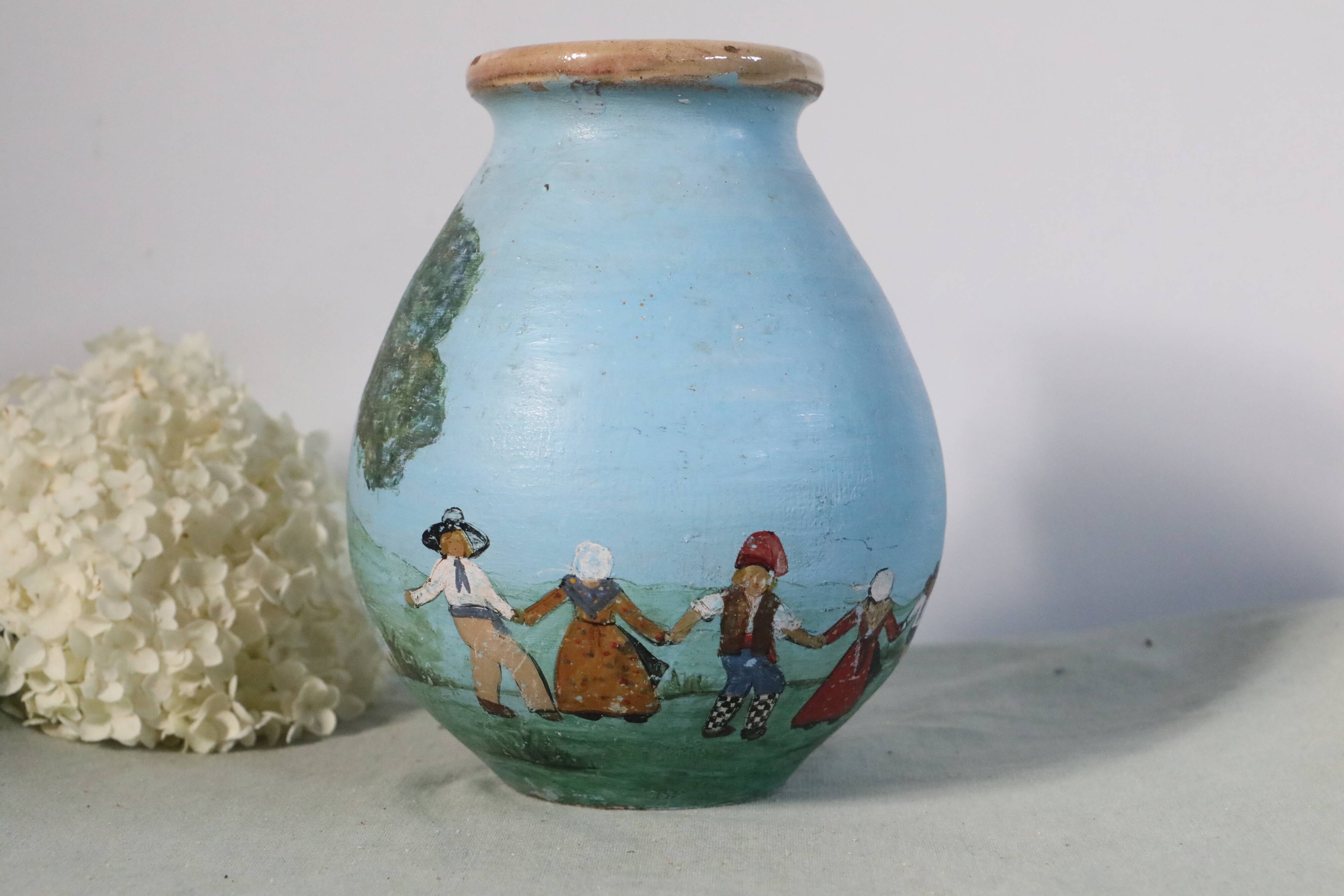 Vase, hand-painted, vintage