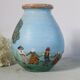 Vase, hand-painted, vintage