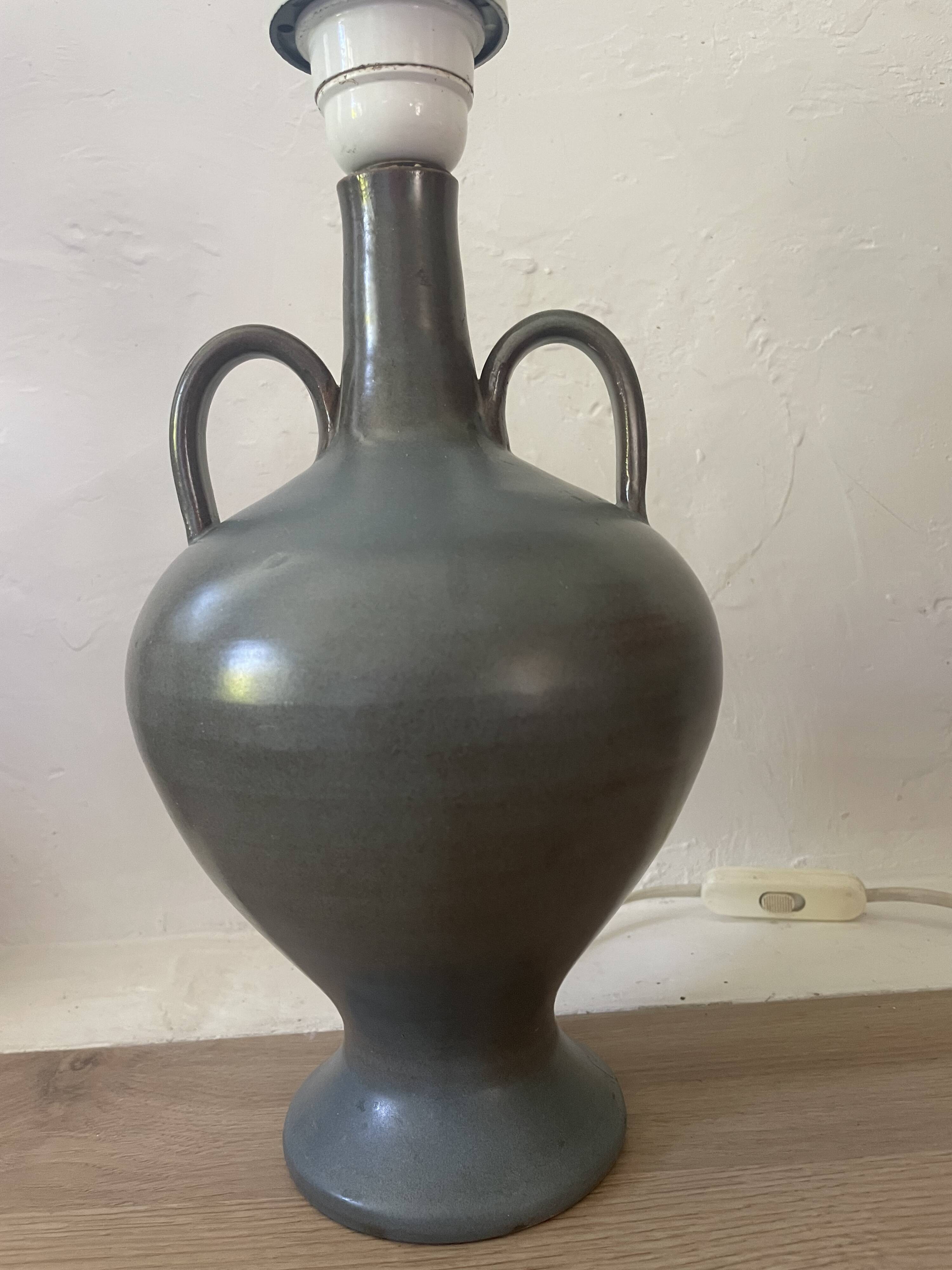 Vintage ceramic Vallauris amphora lamp