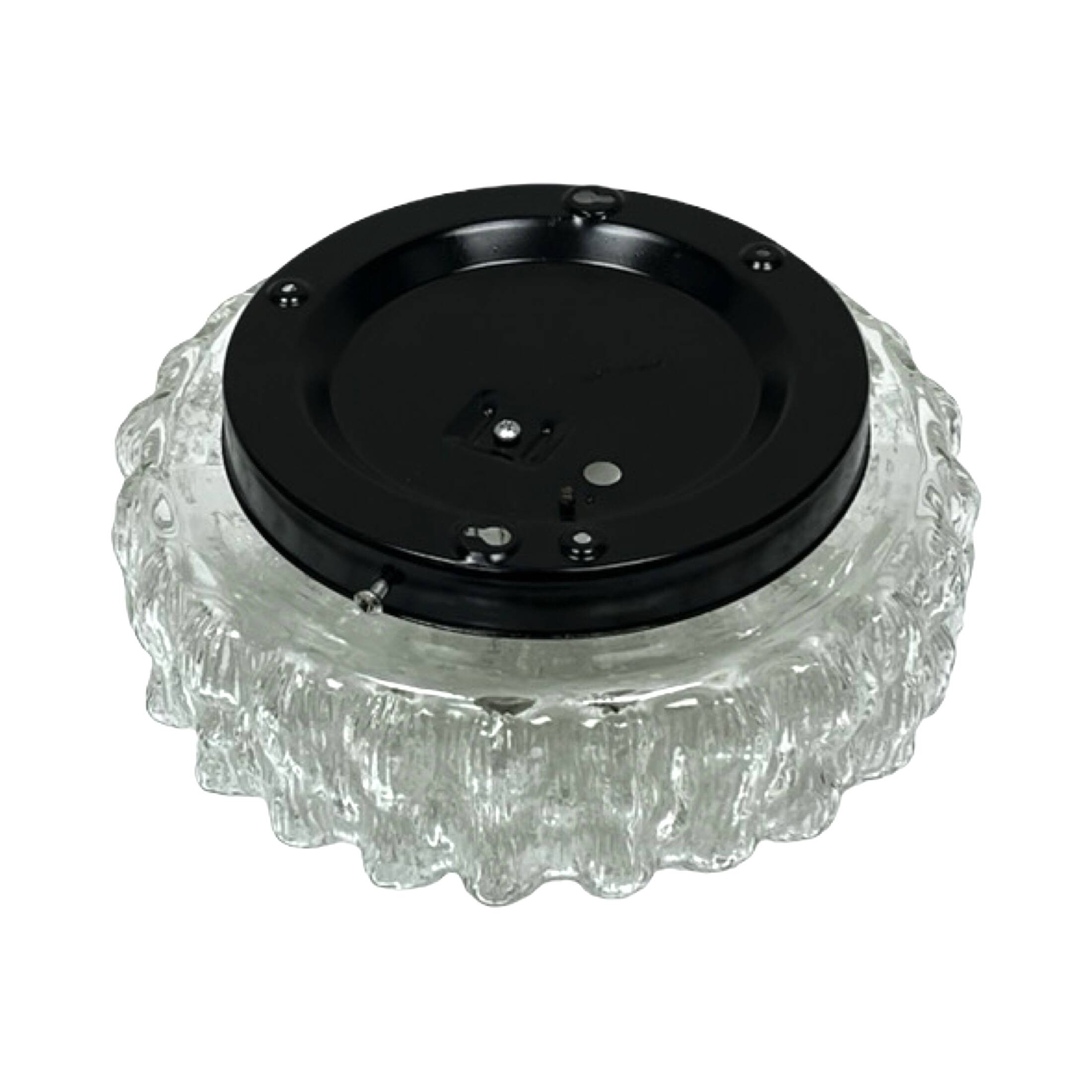 Crystal Ceiling Lamp, Wall Lamp RZB 32310 Floral Motif / Ice Glass, Germany