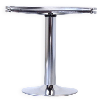 Table console italienne du milieu du siècle 1970 en chrome et verre teinté par Allegri