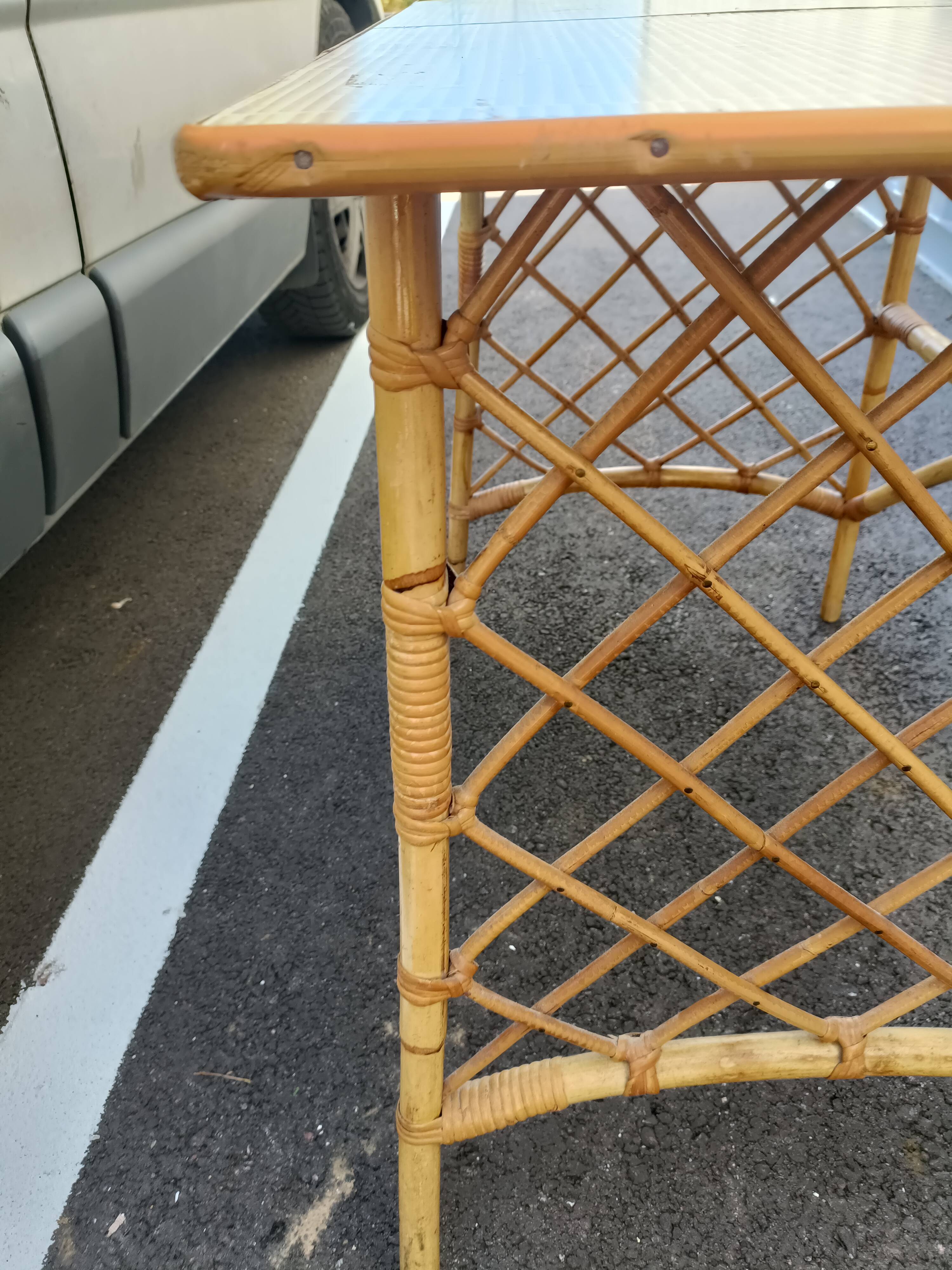 Desk in vintage rattan XXeme