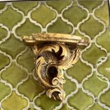 Baroque style wall console shelf in gilded wood