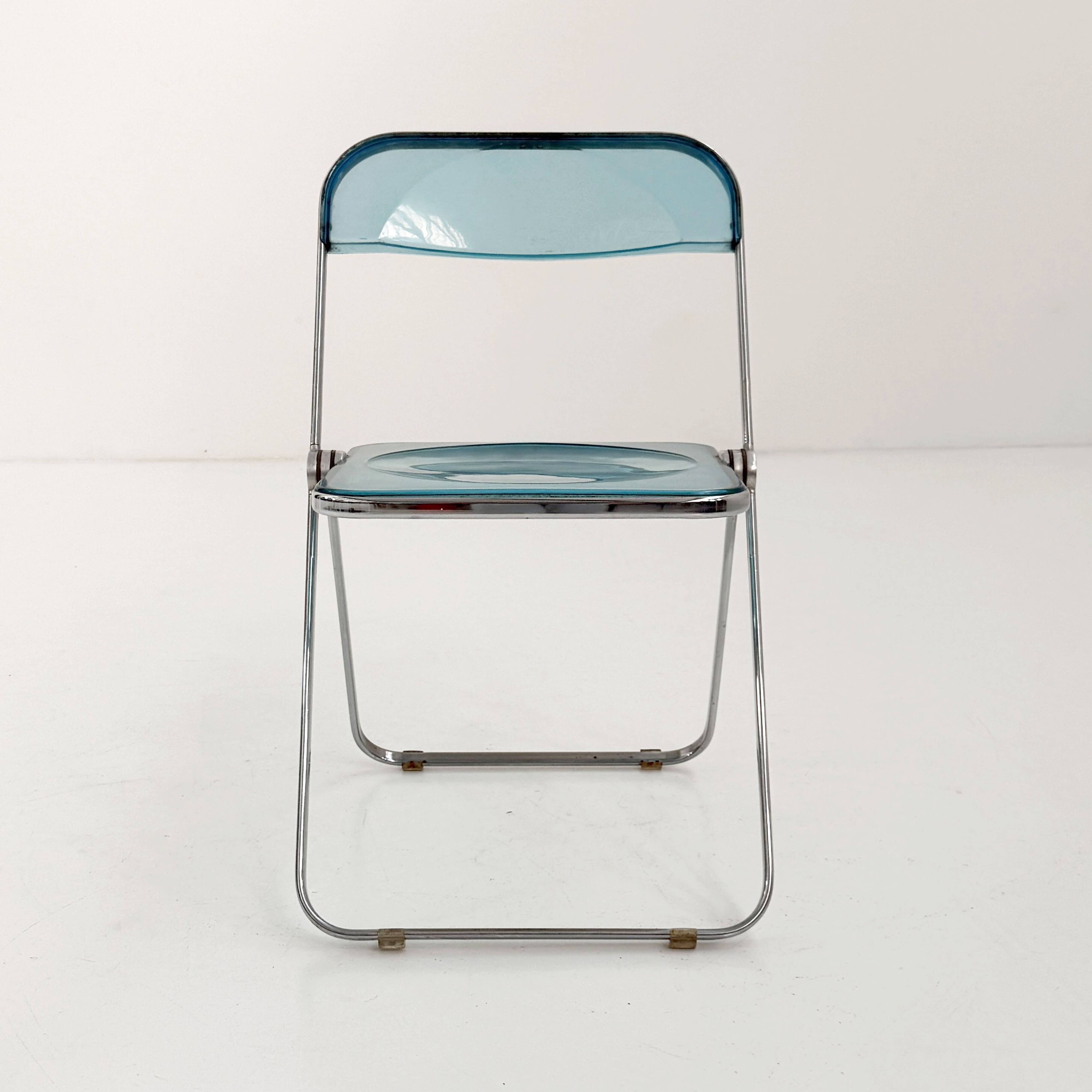 Chaise Plia Bleue par Giancarlo Piretti pour Castelli, 1960
