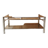 Glass and chrome metal table