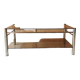 Table en verre et métal chromé
