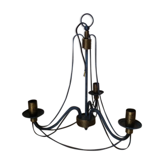 Wrought iron luster, blue and gold color
