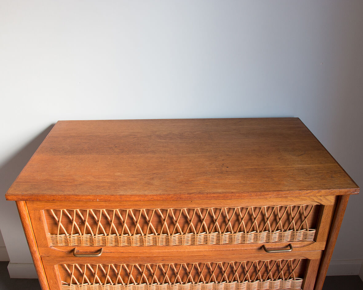 Rattan chest of drawers