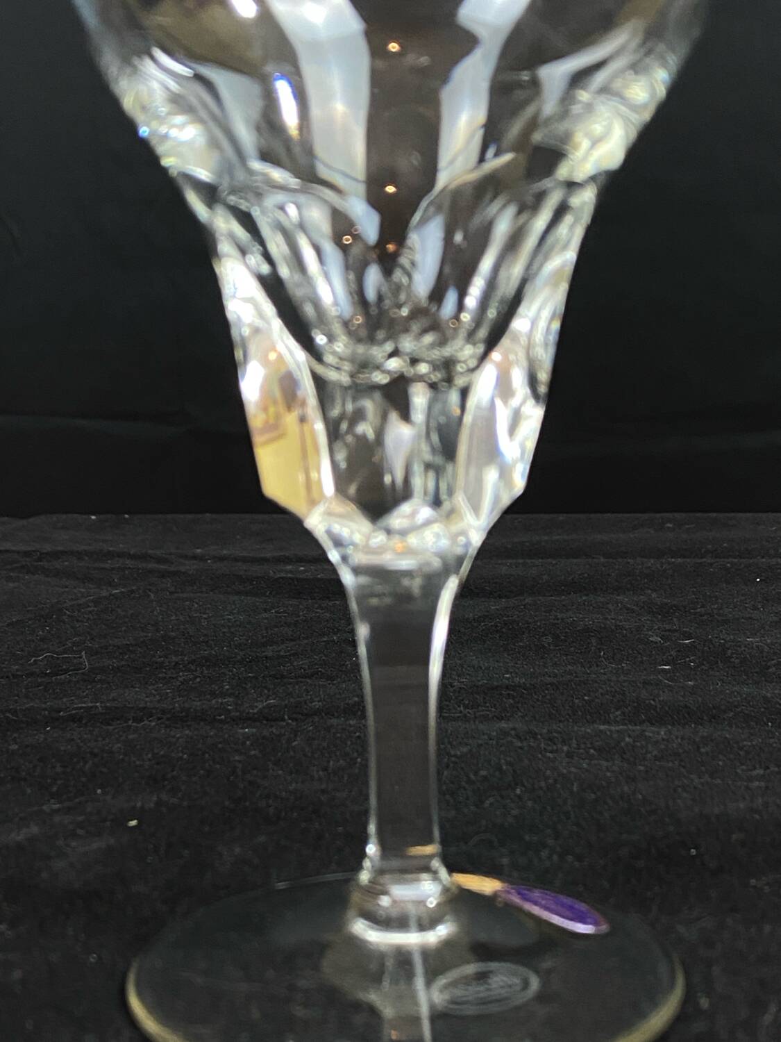 set of 6 antique cut crystal wine glasses in tulip shape from the pres