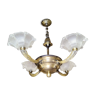 Ezan chandelier in bronze and glass pressed art deco