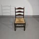Set of 2 oak, rustic, farmhouse, ladderback dining chairs with rush seats