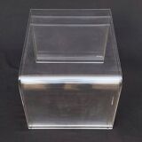 3 Nesting tables signed David Lange transparent plexiglass coffee tables design 70