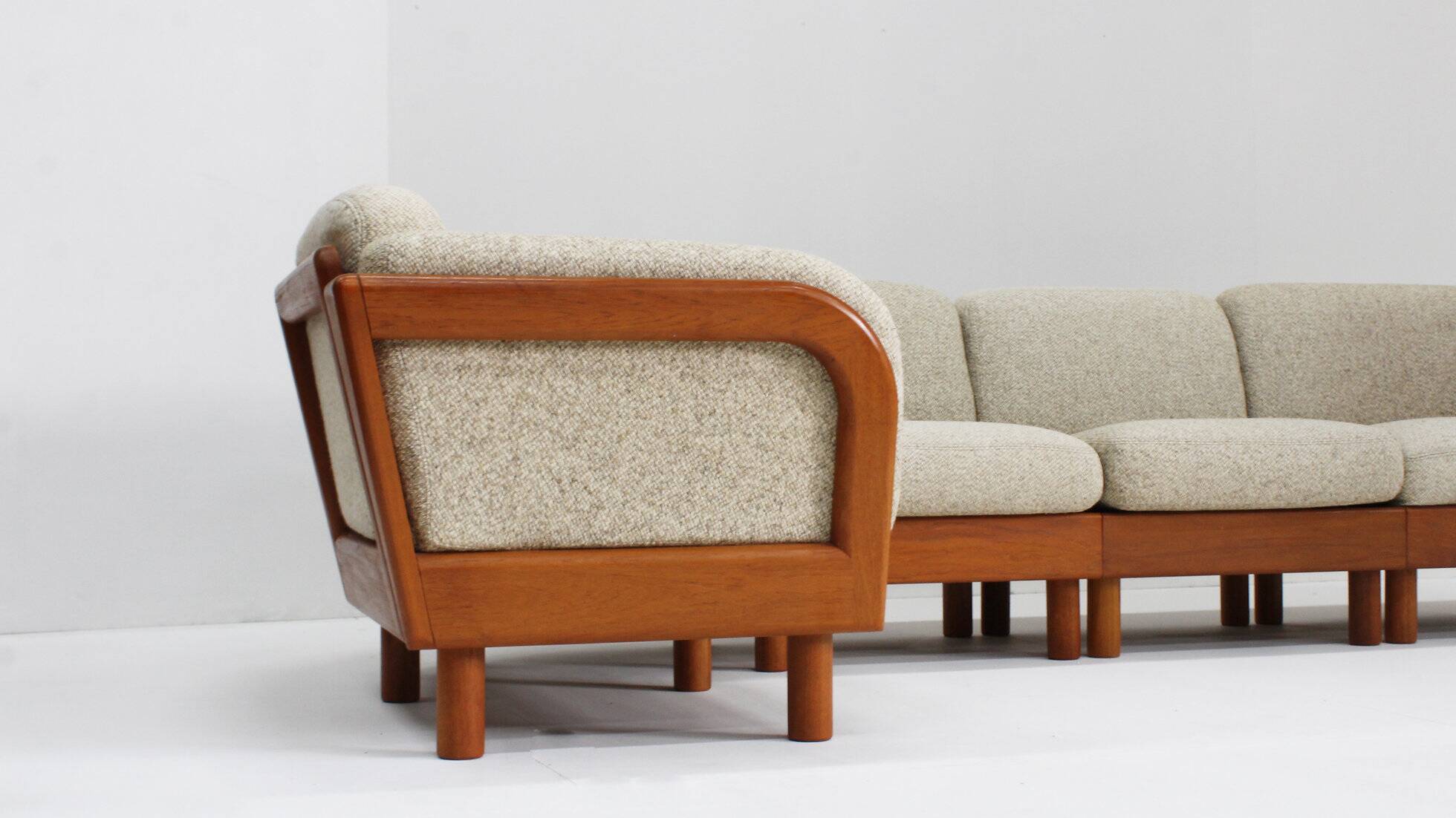 Vintage Danish mid-century corner sofa solid teak by Olsen Laursen 1960s