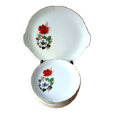 Service à dessert 12 assiettes orchies moulin des loups motif traviata