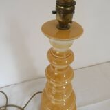 Large baluster-shaped lamp base in yellow and beige ceramic from the 1960s.