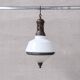 Antique french two tone glass pendant light