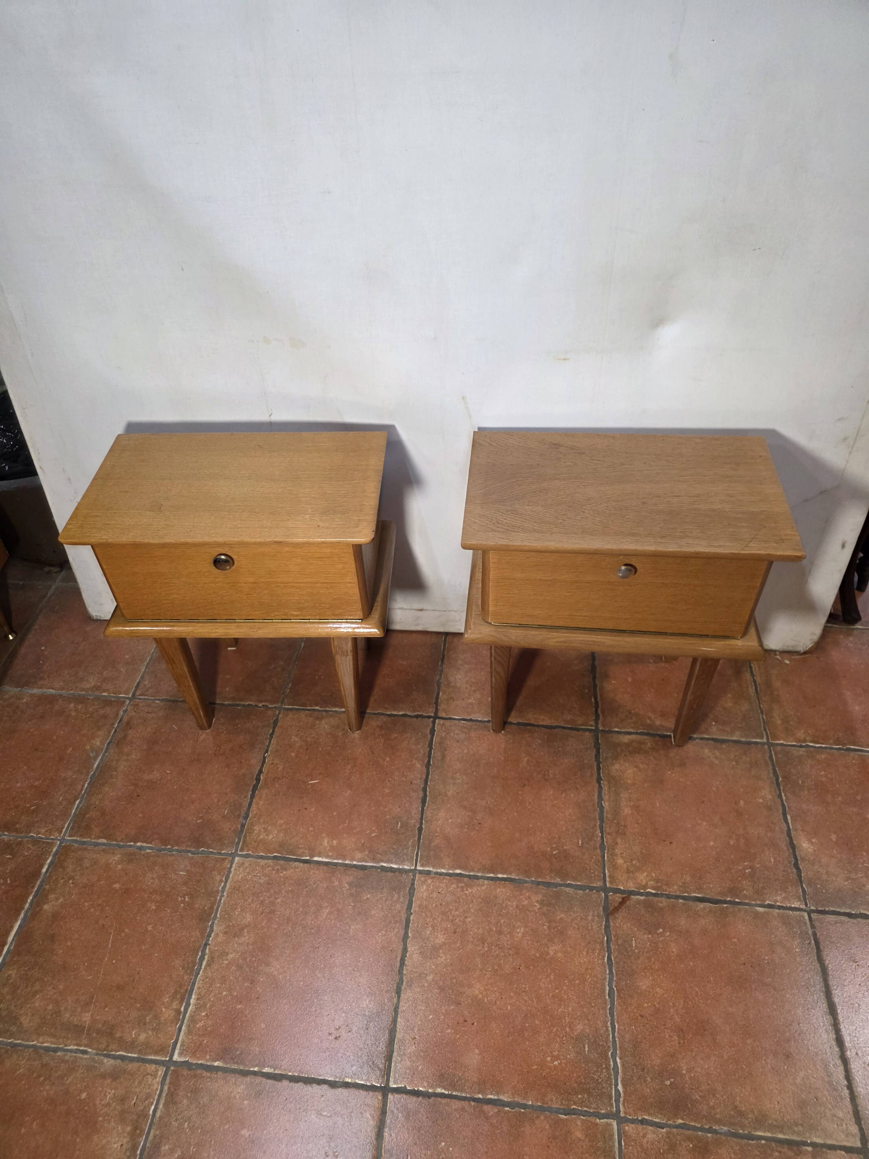 Pair of Scandinavian oak bedside tables, 1960s