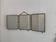 Vintage 1920s triptych barber mirror in gold with green crocodile effect - 37 x 87.