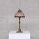 French art nouveau brass and glass table lamp