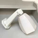 Art deco wall lamp in opaline and porcelain