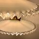 Pair of serrated opaline bistro pendant lights