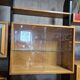Meuble mural modulaire tchécoslovaque vintage avec armoires en placage et supports en bois noir, années 1960–1970