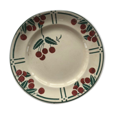 Compotier art deco cherries, longwy model the merises