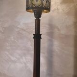 Large art deco bakelite lamp, with metal lampshade art deco pattern 62x13
