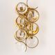 Golden brass and crystal wall light by Palwa, Germany, 1960s.