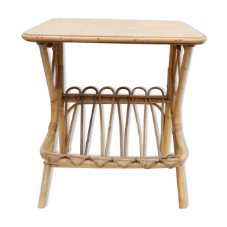 Side table in rattan