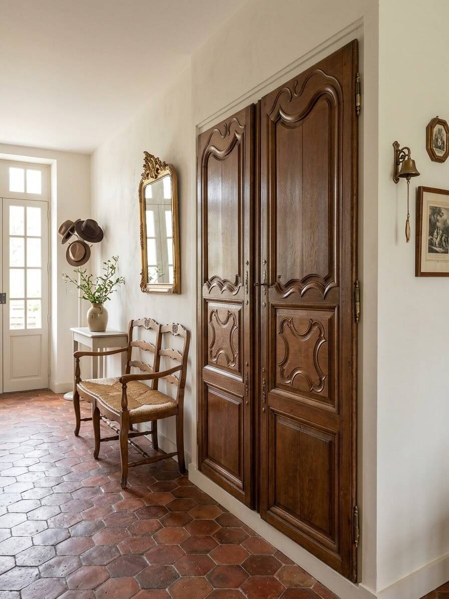Pair of 19th-century oak cupboard doors