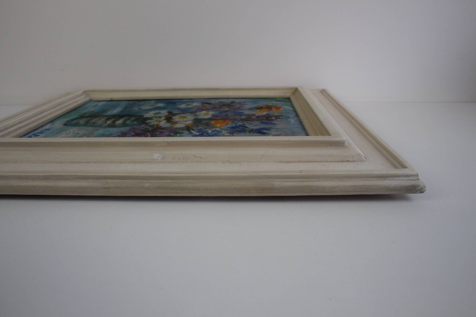 Hand Painted Painting, Oil on Canvas, Signed, Czechoslovakia, 1963