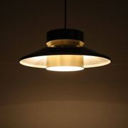 Lyskær Belysning “U.F.O” pendant lamp / Space Age / Danish modern design / gold / brass / aluminium / 1970s