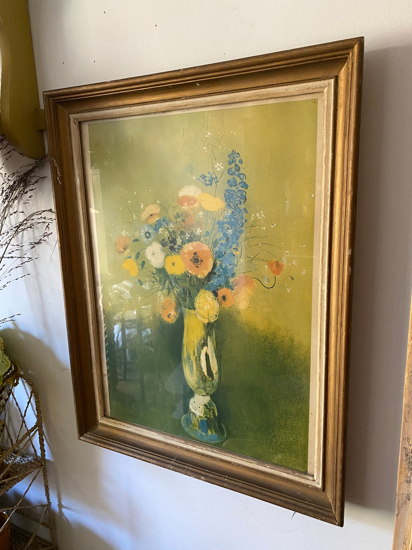 Framed reproduction "Wildflowers" after Odilon Redon