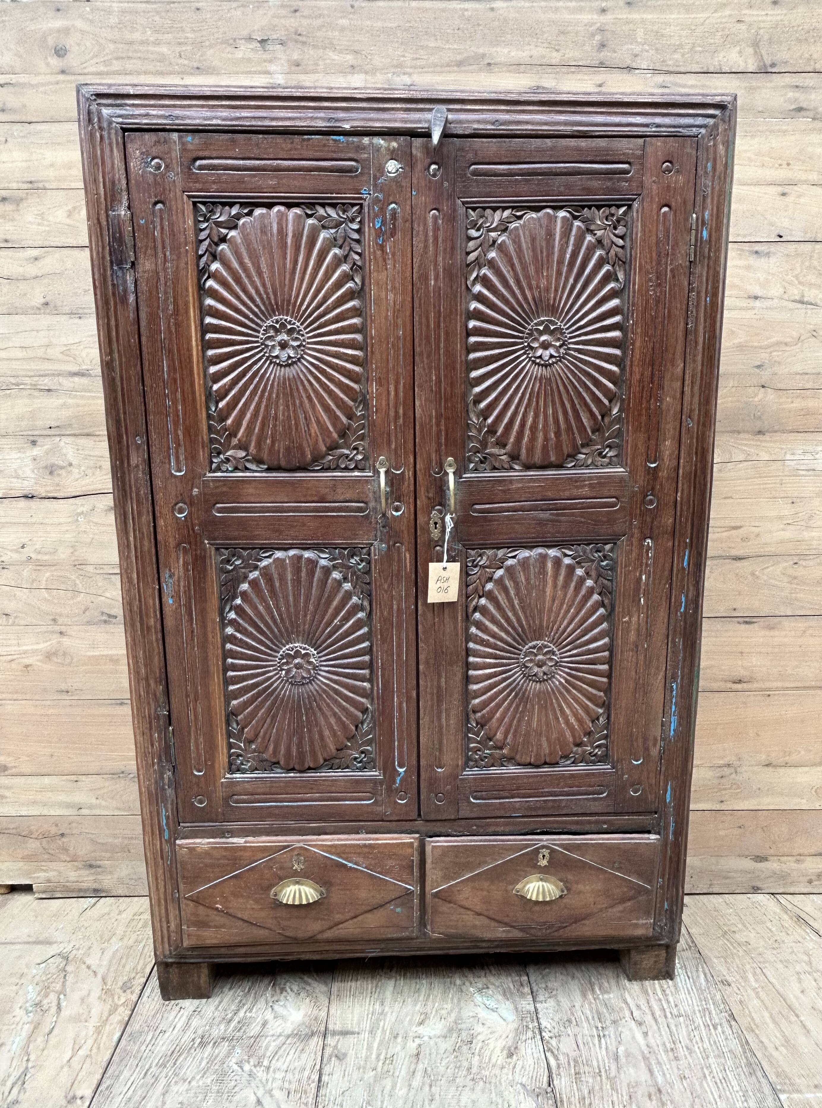 Bikaner wardrobe - Rajasthan, carved from Burmese teak.