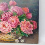 Oil on canvas, bouquet of flowers by Lysiane Boit.