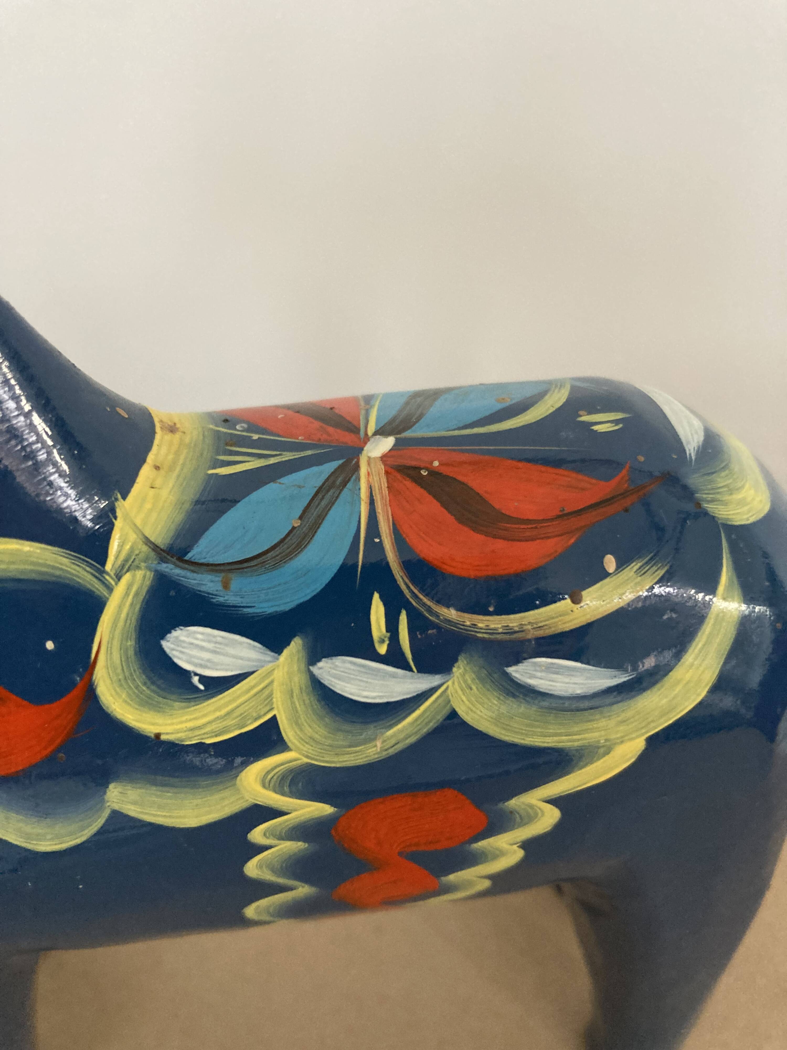 Swedish "Dala" blue horse NILS OLSON 17cm