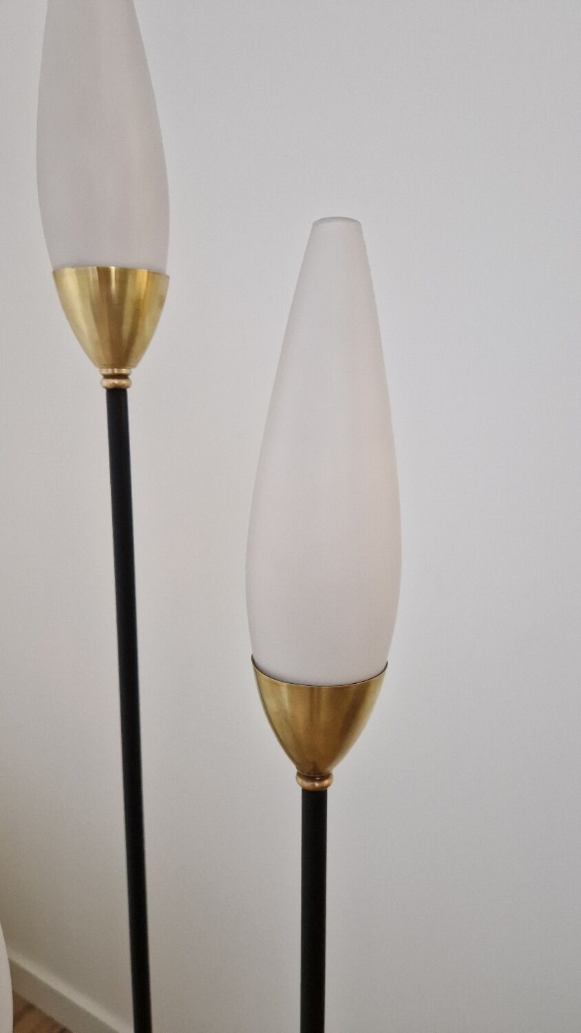 Vintage tripod floor lamp Maison Lunel 1950