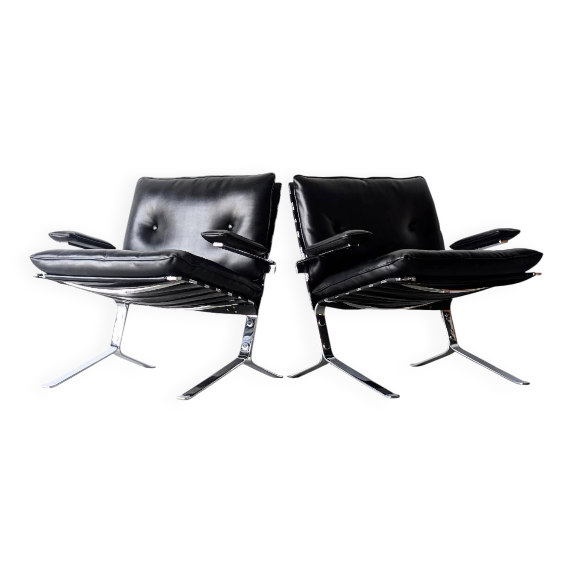 2 vintage Joker armchairs, Olivier Mourgue edition Airborne, 1960s 1970s
