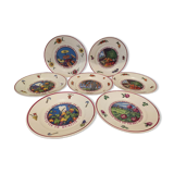Lunéville 7 assiettes plates La potasse par Hansi