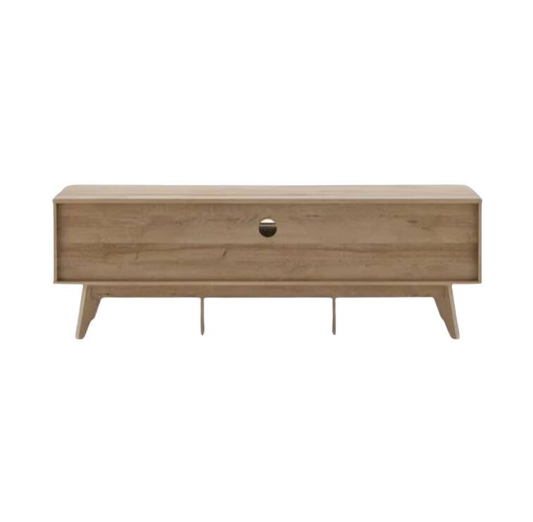 Mid-Century Modern Sideboard with Waveform Panel for TVs up to 50 Inch, Storage Sideboard
