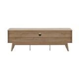 Mid-Century Modern Sideboard with Waveform Panel for TVs up to 50 Inch, Storage Sideboard