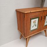 Split bamboo and rattan sideboard 50/60s