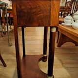 Empire style bedside table in mahogany and bronze