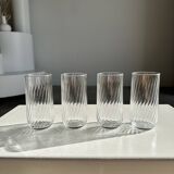 Set of 4 transparent twisted water glasses H:12cm